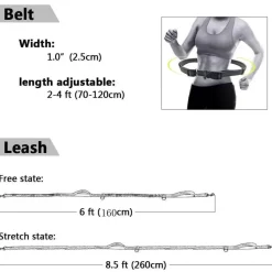 Furendo Haustierzubehör|Reinigungswerkzeuge Für Haustiere-Freihändige Hundeleine – Elastische Taillen-Leine für Haustierbesitzer