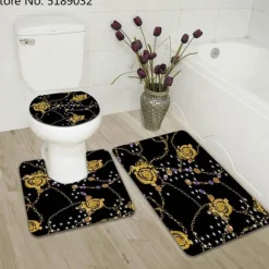 Aqua Essence Badezimmer-French Touch Duschvorhang-Set – Elegantes Badezimmerdekor