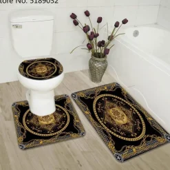 Aqua Essence Badezimmer-French Touch Duschvorhang-Set – Elegantes Badezimmerdekor