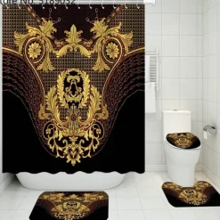 Aqua Essence Badezimmer-French Touch Duschvorhang-Set – Elegantes Badezimmerdekor