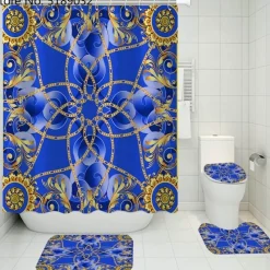 Aqua Essence Badezimmer-French Touch Duschvorhang-Set – Elegantes Badezimmerdekor