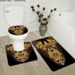 Aqua Essence Badezimmer-French Touch Duschvorhang-Set – Elegantes Badezimmerdekor