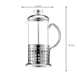 Tom Küche & Esszimmer-French-Press-Kaffeemaschine aus Edelstahl – 350 ml tragbarer Brüher für frischen Kaffee