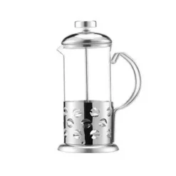 Tom Küche & Esszimmer-French-Press-Kaffeemaschine aus Edelstahl – 350 ml tragbarer Brüher für frischen Kaffee