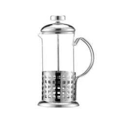 Tom Küche & Esszimmer-French-Press-Kaffeemaschine aus Edelstahl – 350 ml tragbarer Brüher für frischen Kaffee