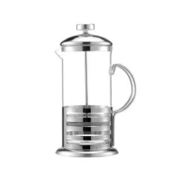 Tom Küche & Esszimmer-French-Press-Kaffeemaschine aus Edelstahl – 350 ml tragbarer Brüher für frischen Kaffee