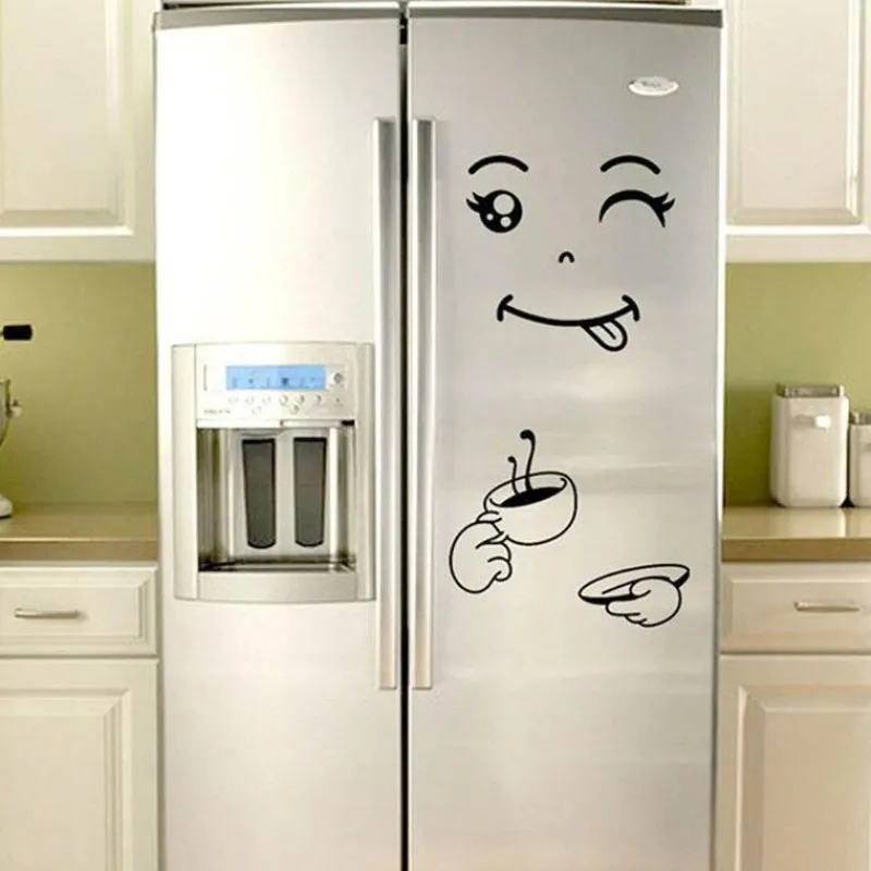 The Decor Haven Küche & Esszimmer-Fröhlicher Kühlschrankaufkleber – Süßer Küchendekor-Aufkleber