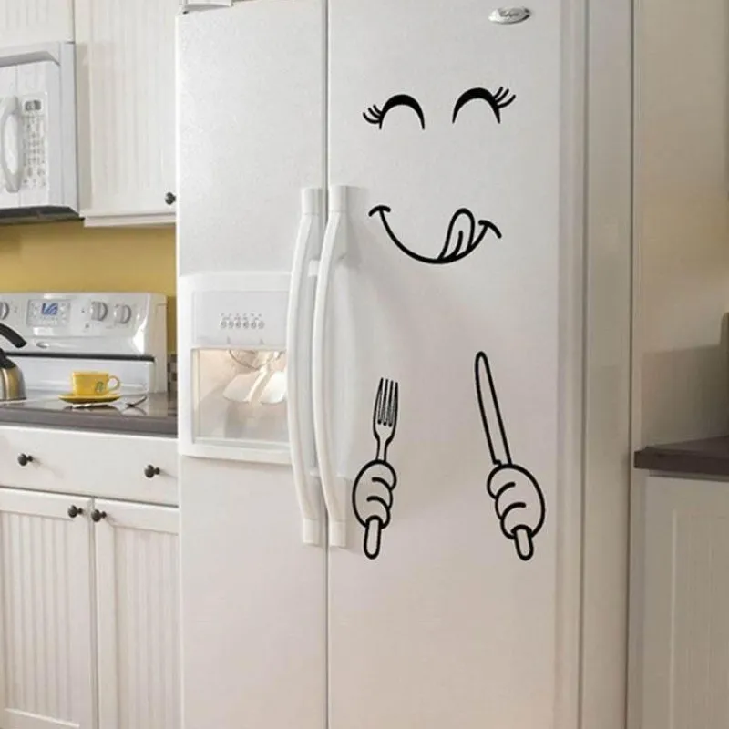 The Decor Haven Küche & Esszimmer-Fröhlicher Kühlschrankaufkleber – Süßer Küchendekor-Aufkleber