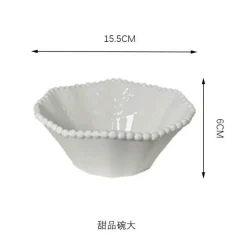 Elegance at the Table Küche & Esszimmer-Frühstücksschüssel-Set aus Keramikperlen – elegantes, stilvolles Geschirr