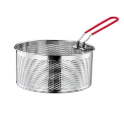 Tom Küche & Esszimmer-Frittierkorb aus Edelstahl – rundes Sieb für Pommes Frites