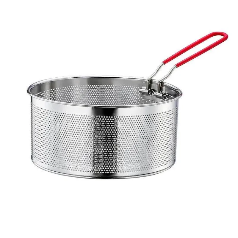 Tom Küche & Esszimmer-Frittierkorb aus Edelstahl – rundes Sieb für Pommes Frites