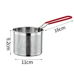 Tom Küche & Esszimmer-Frittierkorb aus Edelstahl – rundes Sieb für Pommes Frites