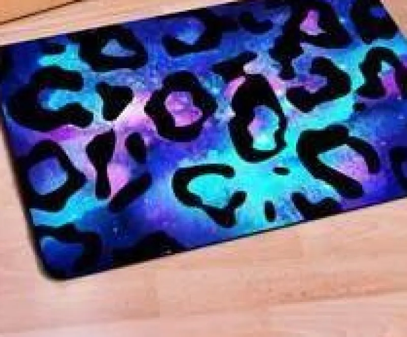 Tranquil Waters Boden & Teppiche|Badezimmer-Galaxy Space Leopard Willkommensmatte - Stilvoller Wohndekor-Teppich