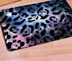 Tranquil Waters Boden & Teppiche|Badezimmer-Galaxy Space Leopard Willkommensmatte - Stilvoller Wohndekor-Teppich