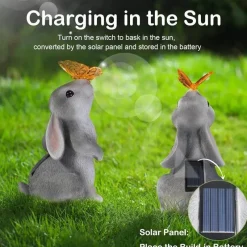 Adventure Basecamp Camping Im Freien|Outdoor & Garten-Gartenlicht - Schmetterlingsblumenhasen-Dekor