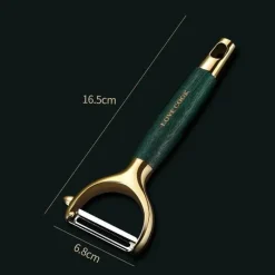 Tom Küche & Esszimmer-Gemüseschäler aus Edelstahl – Küchenwerkzeug mit Holzgriff