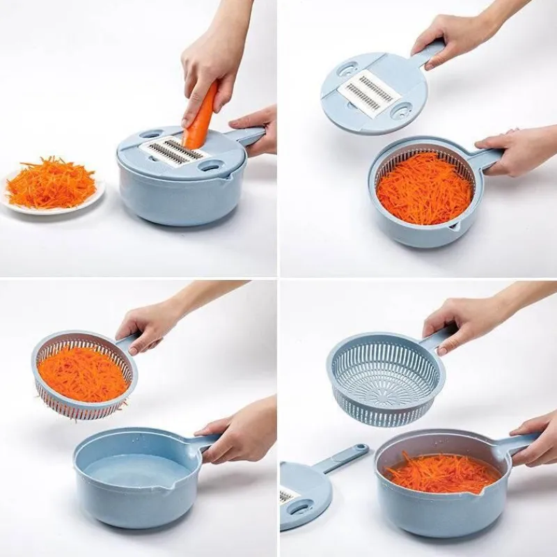 Deco Küche & Esszimmer-Gemüseschneider-Set aus Edelstahl – 11-teiliges multifunktionales Küchenwerkzeug