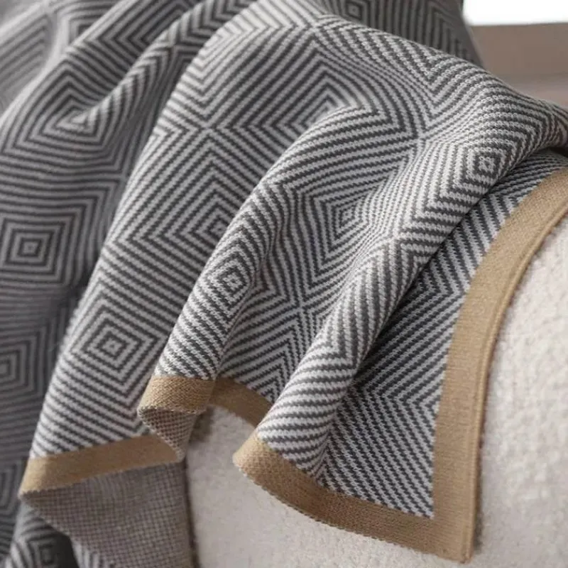 Wrap u0026 Relax Bettzeug-Gemütliche nordische Strickdecke – stilvoller Sofaüberwurf für die Heimdekoration