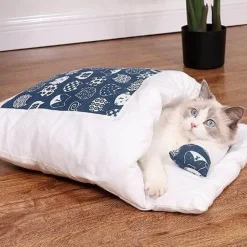 Decor Haustierzubehör|Haustierbetten-Gemütliches japanisches Katzenbett – entzückender Schlafplatz für Haustiere