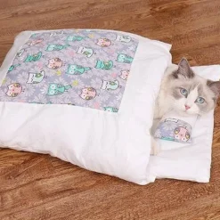 Decor Haustierzubehör|Haustierbetten-Gemütliches japanisches Katzenbett – entzückender Schlafplatz für Haustiere