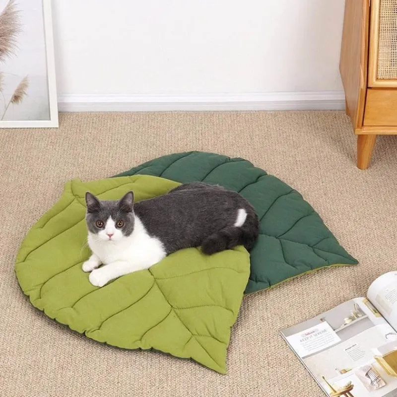 Decor Haustierzubehör|Haustierbetten-Gemütliches Katzenbett – Bequemes Haustierbett in Blattform für Katzen