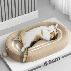 Furendo Haustierzubehör|Haustierbetten-Gemütliches Katzenkratzbett – Bequemes ovales Nest für Katzen