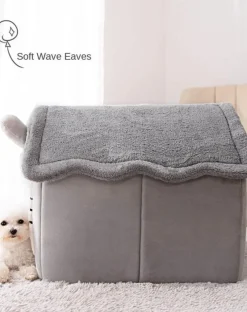 Decor Haustierzubehör|Haustierbetten-Gemütliches Plüsch-Haustierbett – warmes Hunde-/Katzenhaus