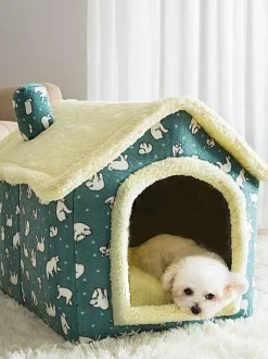 Decor Haustierzubehör|Haustierbetten-Gemütliches Plüsch-Haustierbett – warmes Hunde-/Katzenhaus