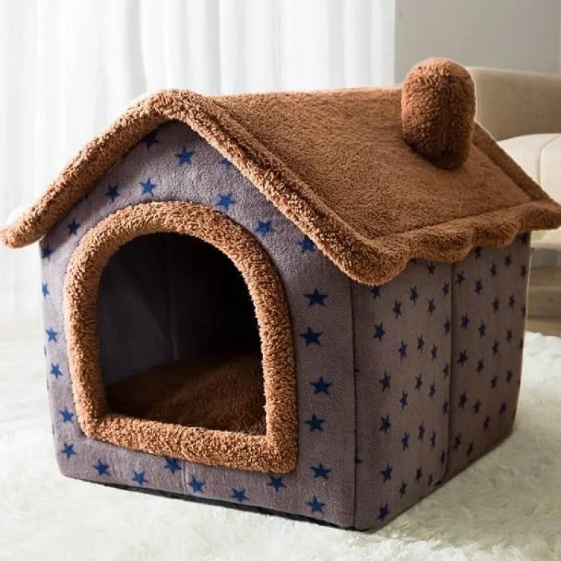 Decor Haustierzubehör|Haustierbetten-Gemütliches Plüsch-Haustierbett – warmes Hunde-/Katzenhaus