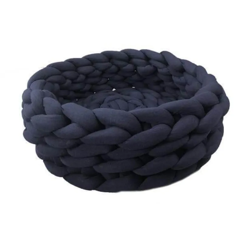 Decor Haustierzubehör|Haustierbetten-Gemütliches Strick-Haustierbett – Handgefertigter Komfort für Katzen und Hunde