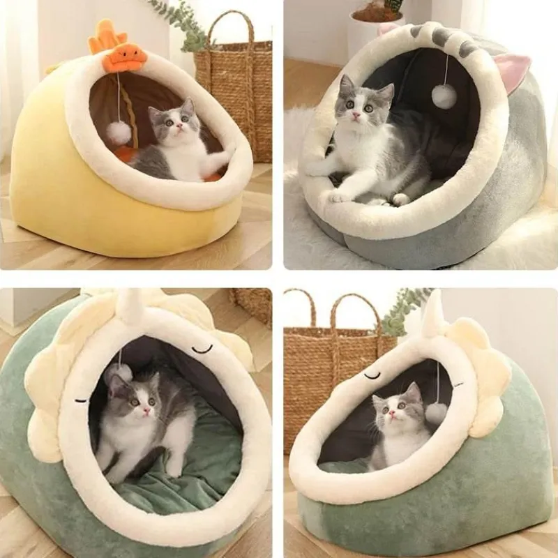 Decor Haustierzubehör|Haustierbetten-Gemütliches, waschbares Haustierhaus – weiches Innenbett für Hunde und Katzen