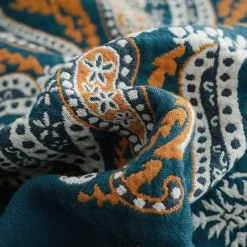 The Blanket Nook Bettzeug-Geometrische Baumwollgaze-Decke – Stilvolles Sommer-Heimtextil für Erwachsene