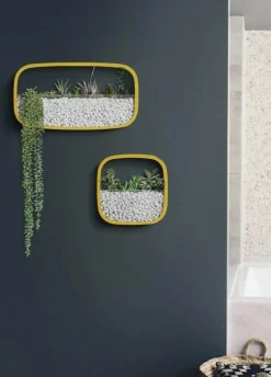 Timeless Vessels Wohndeko-Geometrische Diamant-Wandvase – Dekorativer Regal-Übertopf