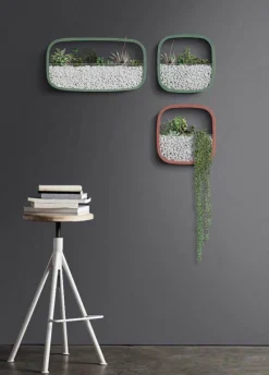 Timeless Vessels Wohndeko-Geometrische Diamant-Wandvase – Dekorativer Regal-Übertopf