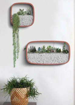 Timeless Vessels Wohndeko-Geometrische Diamant-Wandvase – Dekorativer Regal-Übertopf