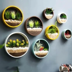 Timeless Vessels Wohndeko-Geometrische Diamant-Wandvase – Dekorativer Regal-Übertopf