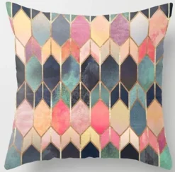 Plush Perch Bettzeug-Geometrische Dreieck-Kissenbezüge - Dekorative Kissen mit unregelmäßigem Muster