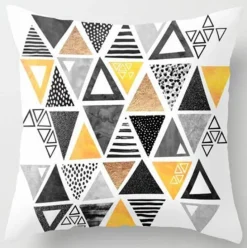 Plush Perch Bettzeug-Geometrische Dreieck-Kissenbezüge - Dekorative Kissen mit unregelmäßigem Muster
