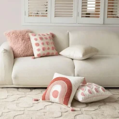 Cozy Cushions Bettzeug-Geometrische rosa getuftete Kissenbezüge - bestickte Kissenbezüge