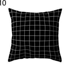 Plush Perch Bettzeug-Geometrische schwarz-weiße Kissenbezüge - Moderne dekorative Kissenbezüge
