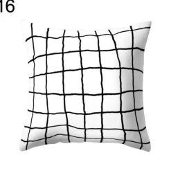 Plush Perch Bettzeug-Geometrische schwarz-weiße Kissenbezüge - Moderne dekorative Kissenbezüge