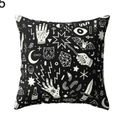 Plush Perch Bettzeug-Geometrische schwarz-weiße Kissenbezüge - Moderne dekorative Kissenbezüge