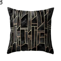 Plush Perch Bettzeug-Geometrische schwarz-weiße Kissenbezüge - Moderne dekorative Kissenbezüge