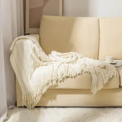 Wrap u0026 Relax Bettzeug-Geometrische Strickdecke - Gemütliche Wohndekoration