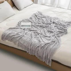 Wrap u0026 Relax Bettzeug-Geometrische Strickdecke - Gemütliche Wohndekoration