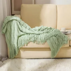 Wrap u0026 Relax Bettzeug-Geometrische Strickdecke - Gemütliche Wohndekoration