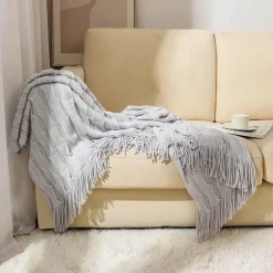 Wrap u0026 Relax Bettzeug-Geometrische Strickdecke - Gemütliche Wohndekoration