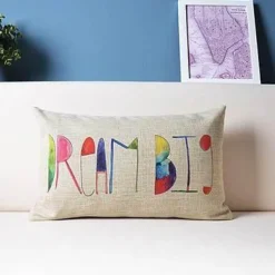 Plush Perch Bettzeug-Geometrischer bunter Lumbar Kissenbezug - Dekorative Kissenhülle