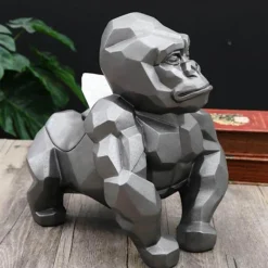 Tranquil Waters Badezimmer-Geometrischer Gorilla-Taschentuchhalter - Moderner Tier-Taschentuchhalter