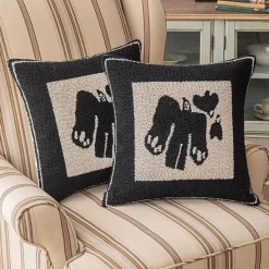 Pillow Haven Bettzeug-Geometrischer Kissenbezug - Modernes Beige-Schwarz-Dekor